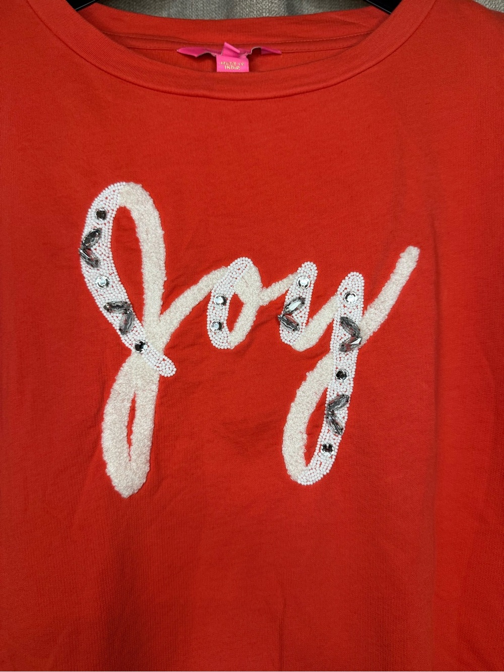Lilly Pulitzer Rami Joy Embellished Sweatshirt M Coral - Picture 3 of 8